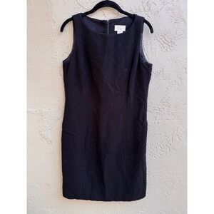 NWT Vintage Express Tailleur Black Shift Dress Sleeveless Classic LBD Office